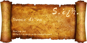 Svecz Éva névjegykártya